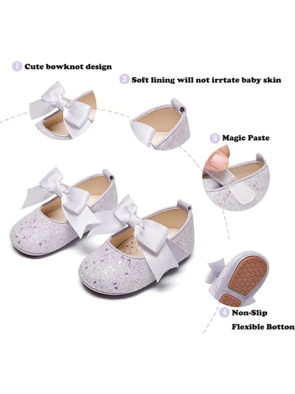 Adorable Baby Girls' Prewalker Mary Jane Flats with Bowknot - Perfect Dress